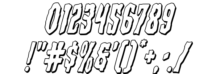 Creepy Crawlers 3D Italic Font OTHER CHARS