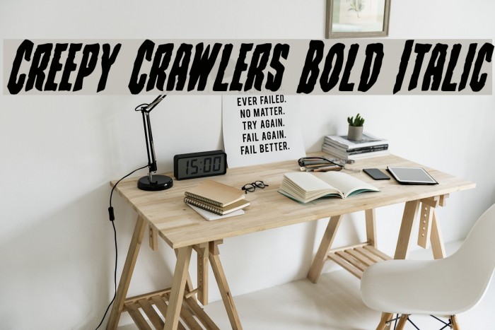 Creepy Crawlers Bold Italic Schriftart examples