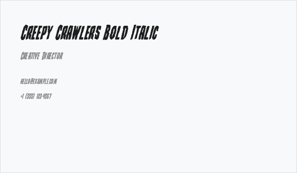 Creepy Crawlers Bold Italic Business Card