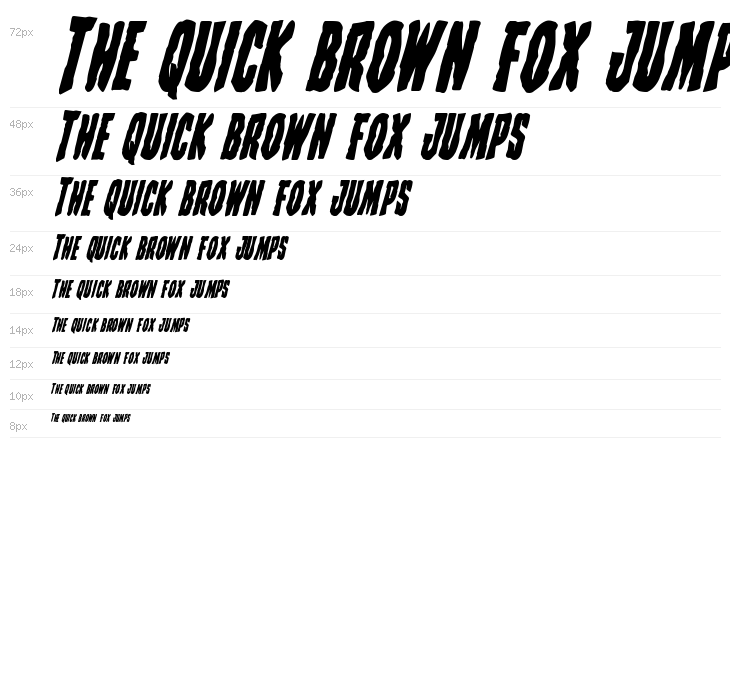 Creepy Crawlers Bold Italic Waterfall