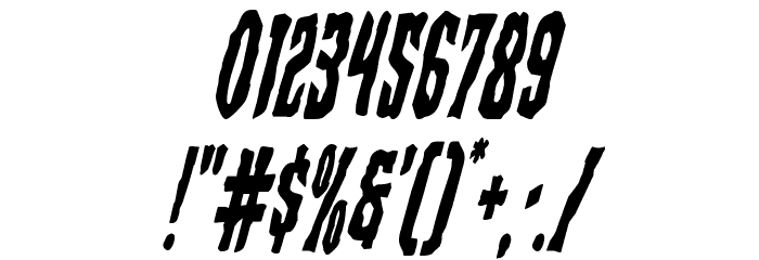 Creepy Crawlers Condensed Italic Font OTHER CHARS