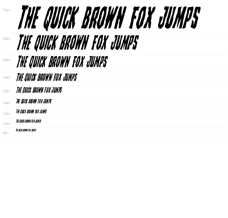 Creepy Crawlers Condensed Italic Waterfall