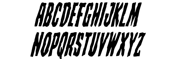Creepy Crawlers Condensed Italic Font LOWERCASE