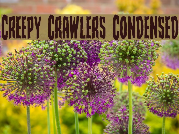 Creepy Crawlers Condensed Шрифта examples