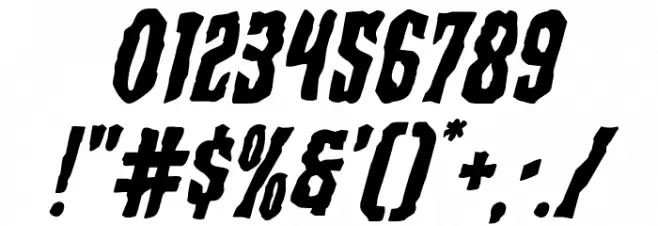 Creepy Crawlers Expanded Italic Font OTHER CHARS