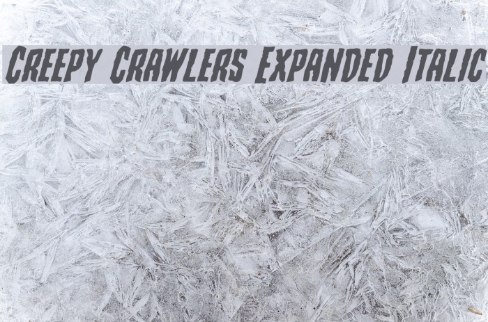 Creepy Crawlers Expanded Italic Schriftart examples