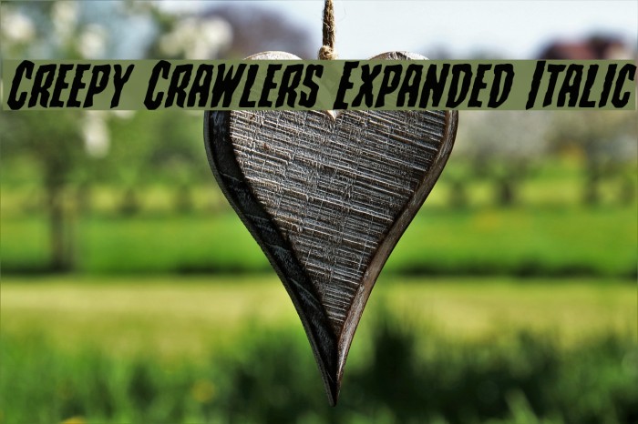Creepy Crawlers Expanded Italic Schriftart examples