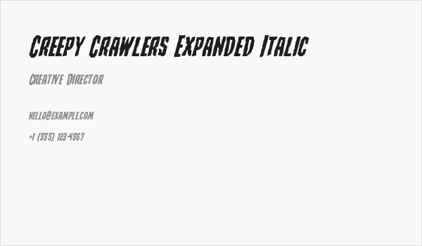 Creepy Crawlers Expanded Italic Business Card