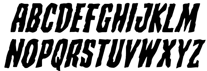 Creepy Crawlers Expanded Italic Schriftart Kleinbuchstaben