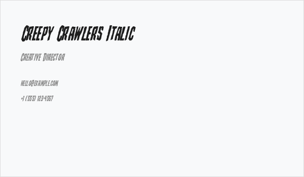 Creepy Crawlers Italic Business Card