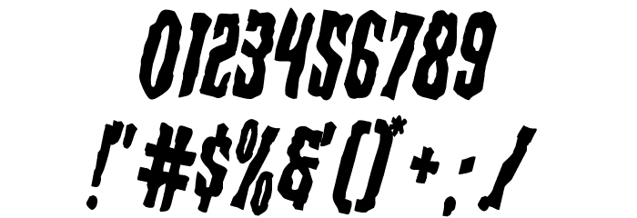 Creepy Crawlers Rotated Font OTHER CHARS