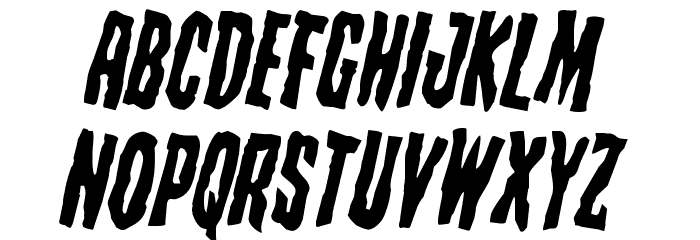 Creepy Crawlers Rotated Font LOWERCASE