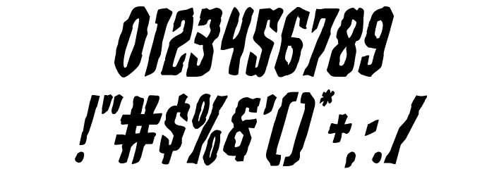 Creepy Crawlers Staggered Italic Font OTHER CHARS
