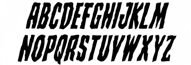 Creepy Crawlers Staggered Italic Caratteri MAIUSCOLE