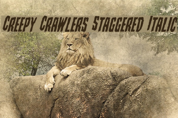 Creepy Crawlers Staggered Italic Font examples
