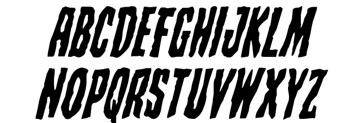 Creepy Crawlers Staggered Italic Font LOWERCASE