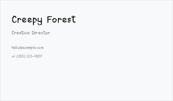 Creepy Forest Business Card