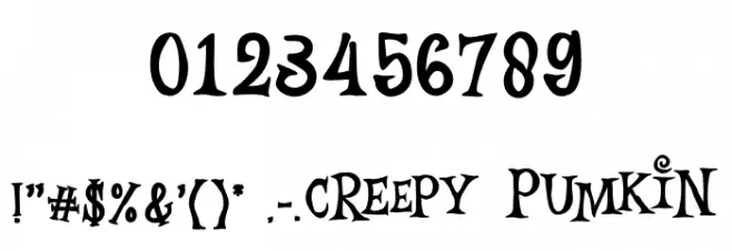 Creepy Pumkin Font OTHER CHARS