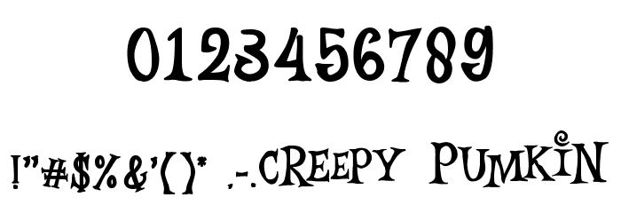 Creepy Pumkin Font OTHER CHARS