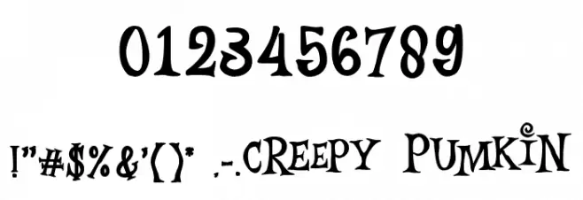 Creepy Pumkin Font OTHER CHARS