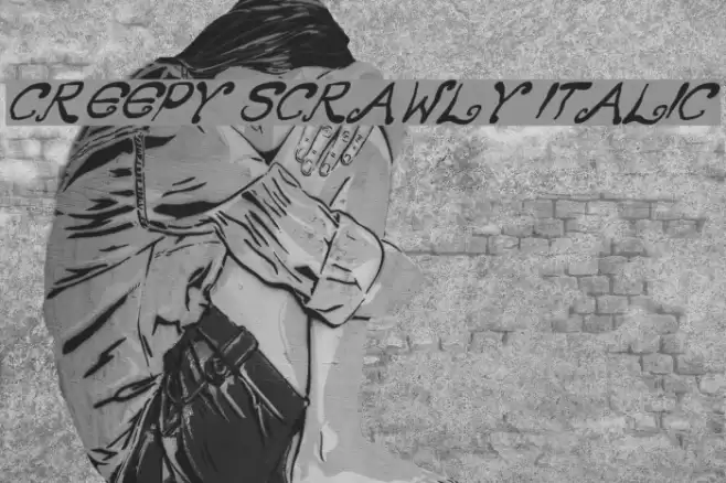 Creepy Scrawly Italic Шрифта examples