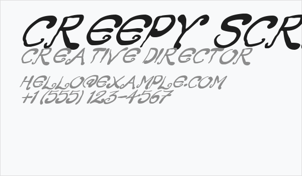 Creepy Scrawly Italic Business Card