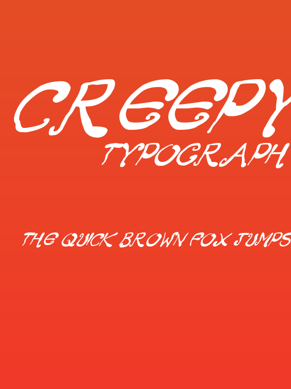 Creepy Scrawly Italic Poster