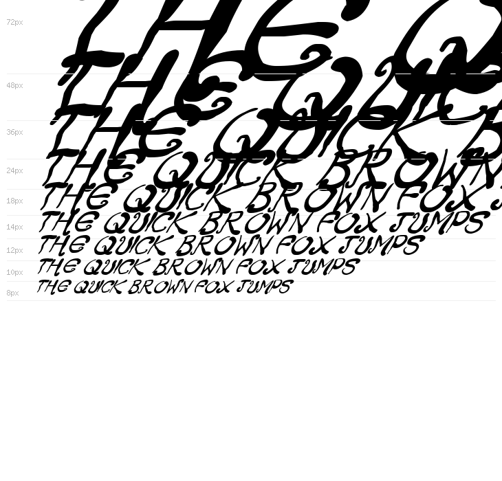 Creepy Scrawly Italic Waterfall