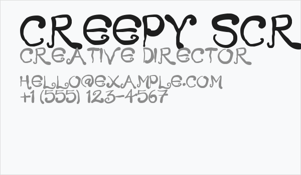 Creepy Scrawly Business Card