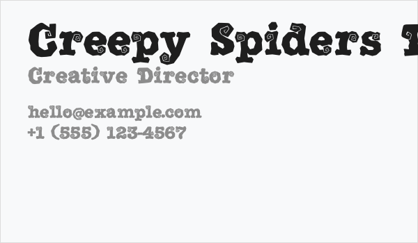 Creepy Spiders Demo Business Card