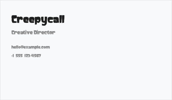 Creepycall Business Card