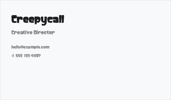 Creepycall Business Card