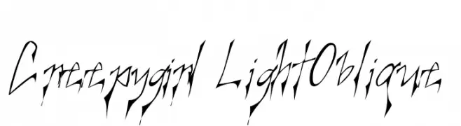 Creepygirl LightOblique  免费字体下载