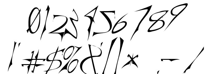 Creepygirl LightOblique Font OTHER CHARS