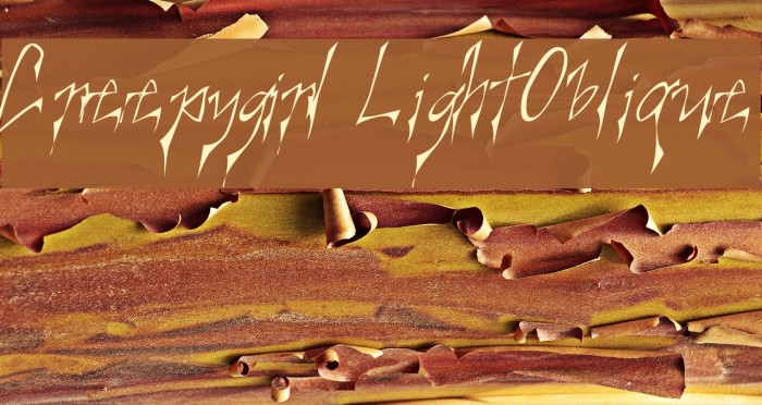 Creepygirl LightOblique Font examples