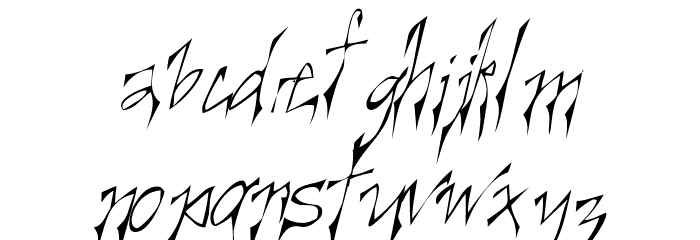 Creepygirl LightOblique Font LOWERCASE