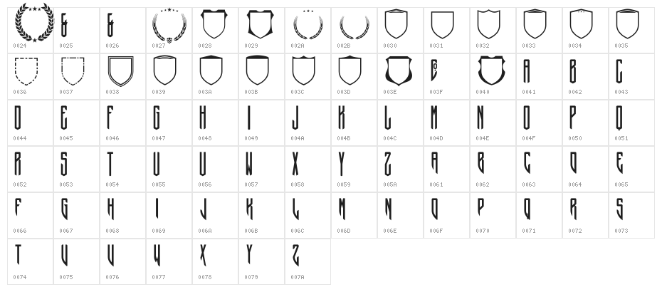 Crepitus monogram Character Map