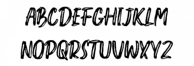 Creshex Brush Font Caratteri MAIUSCOLE