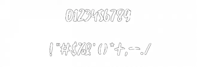 Creshex Brush Outline Font OTHER CHARS