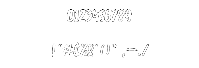 Creshex Brush Outline Font OTHER CHARS