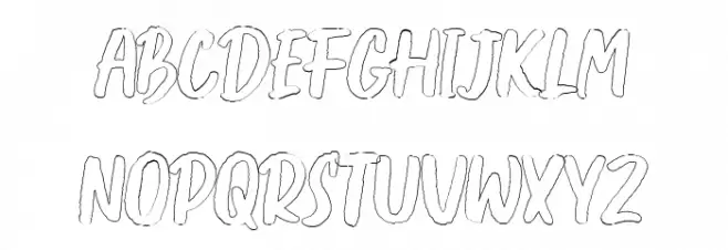 Creshex Brush Outline フォント 大文字