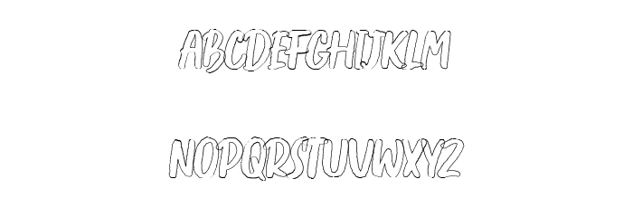 Creshex Brush Outline Font LOWERCASE