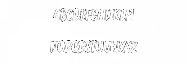 Creshex Brush Outline Fuentes MINÚSCULAS