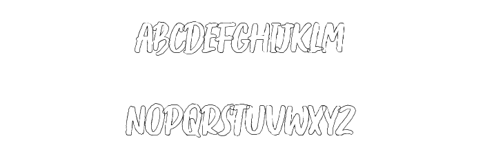 Creshex Brush Outline Font LOWERCASE