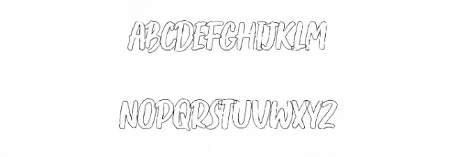 Creshex Brush Outline Font LOWERCASE