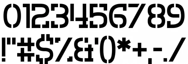 Crevice Stencil Font OTHER CHARS