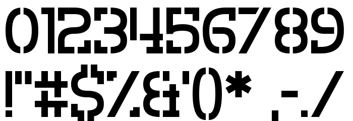Crevice Stencil Font OTHER CHARS