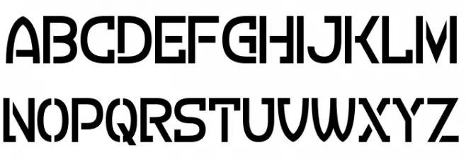 Crevice Stencil 字体 大写