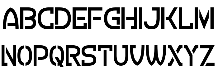 Crevice Stencil Font LOWERCASE