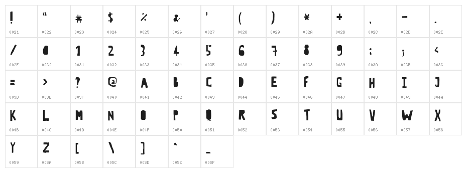 CrewHassan Positive Condesed Character Map